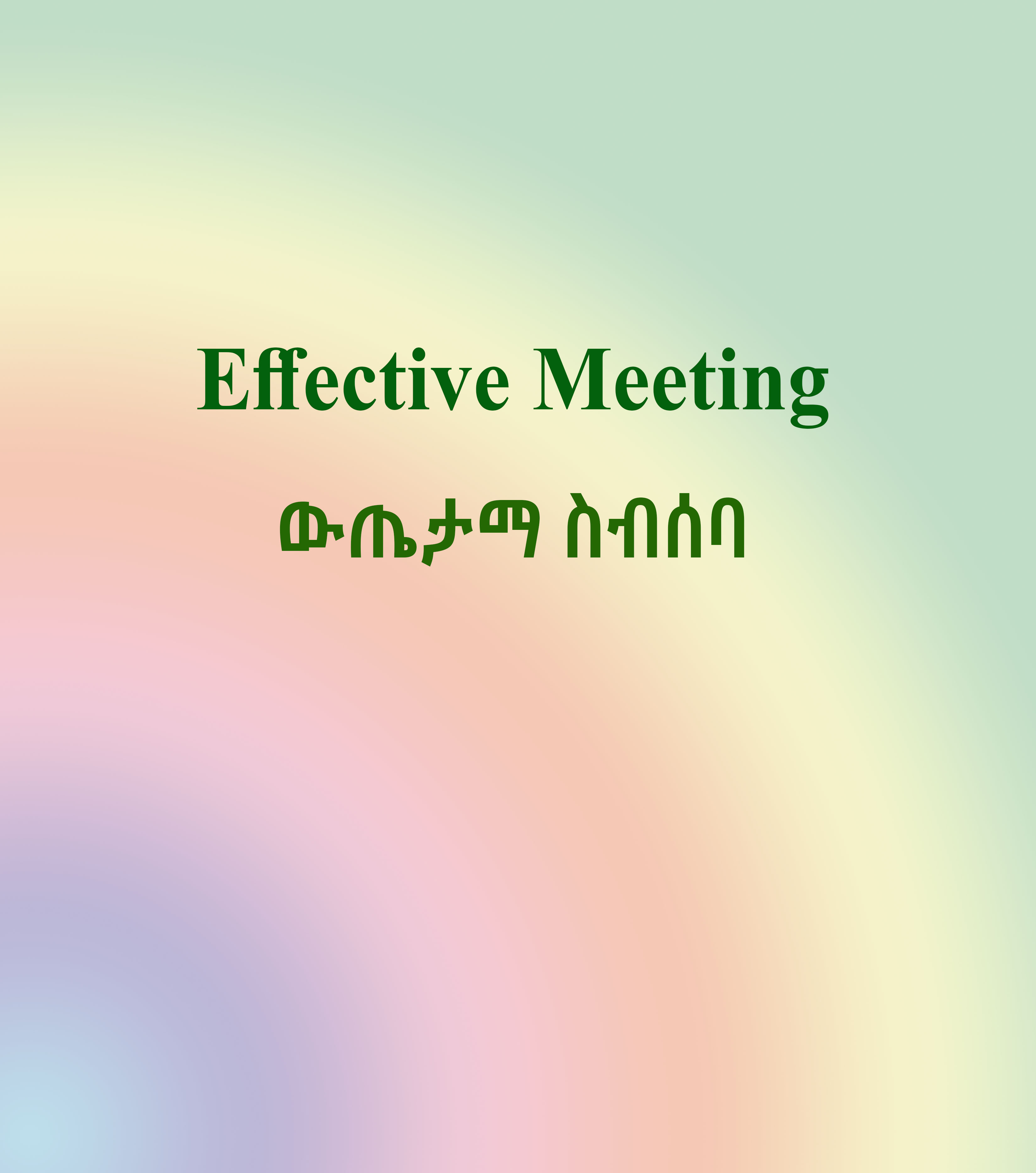 Effective meeting 
